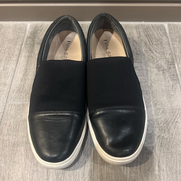 Via Spiga Black Sneakers with Slip-On Design and Thick Sole - Picture 1 of 10